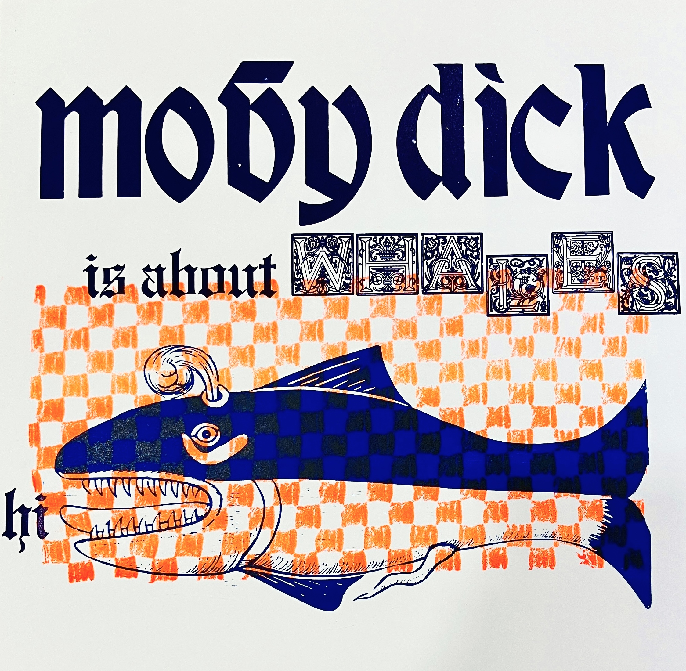 Visconti Print MobyDickIsAboutWhales OrangeCheckerV2